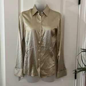 Ann Taylor CREME silk blouse